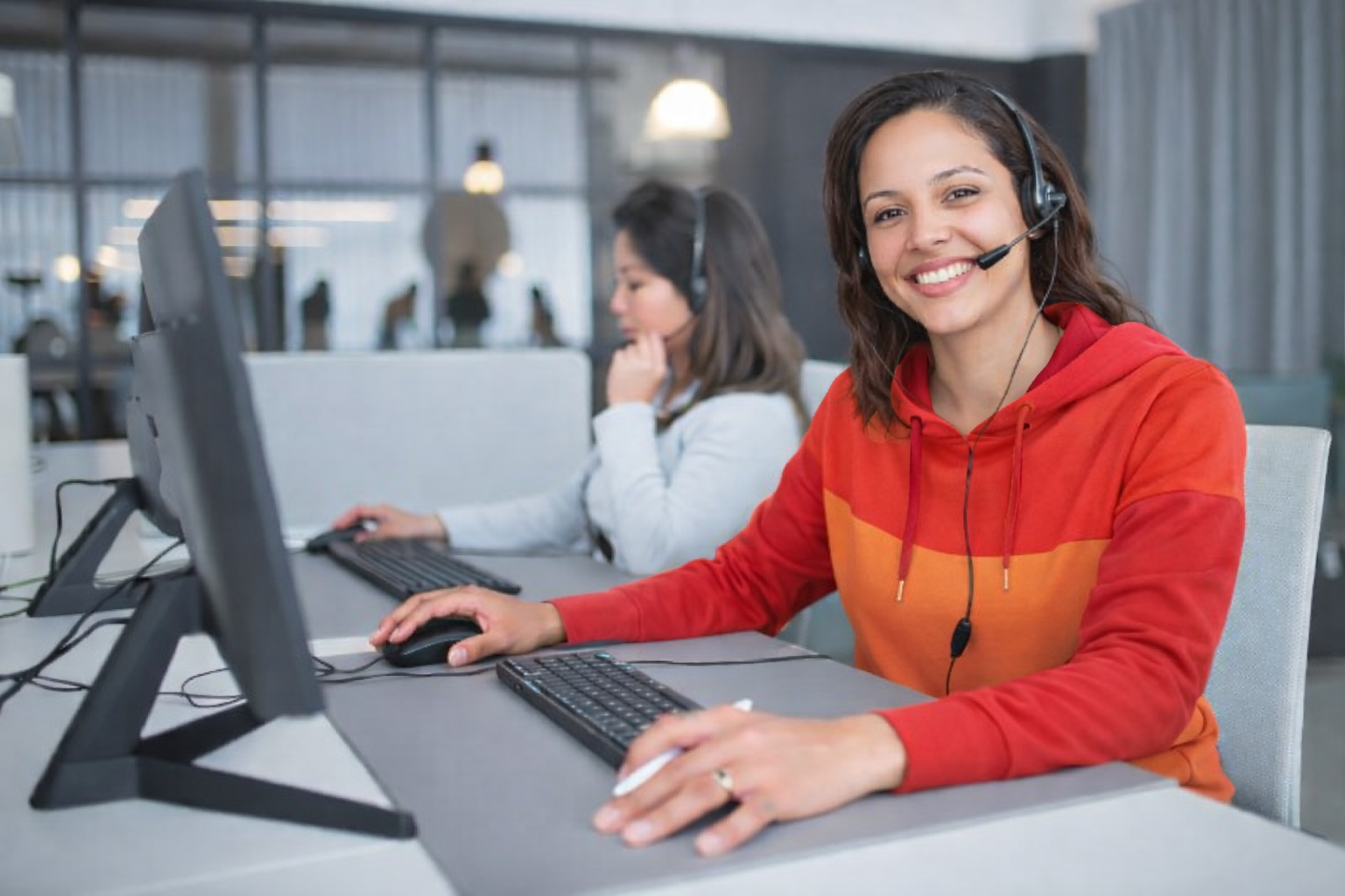 Callcenteragents aan het werk