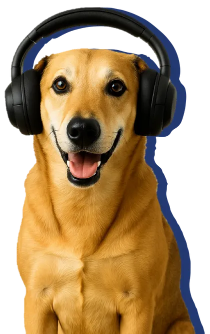 Telforce hond met headset