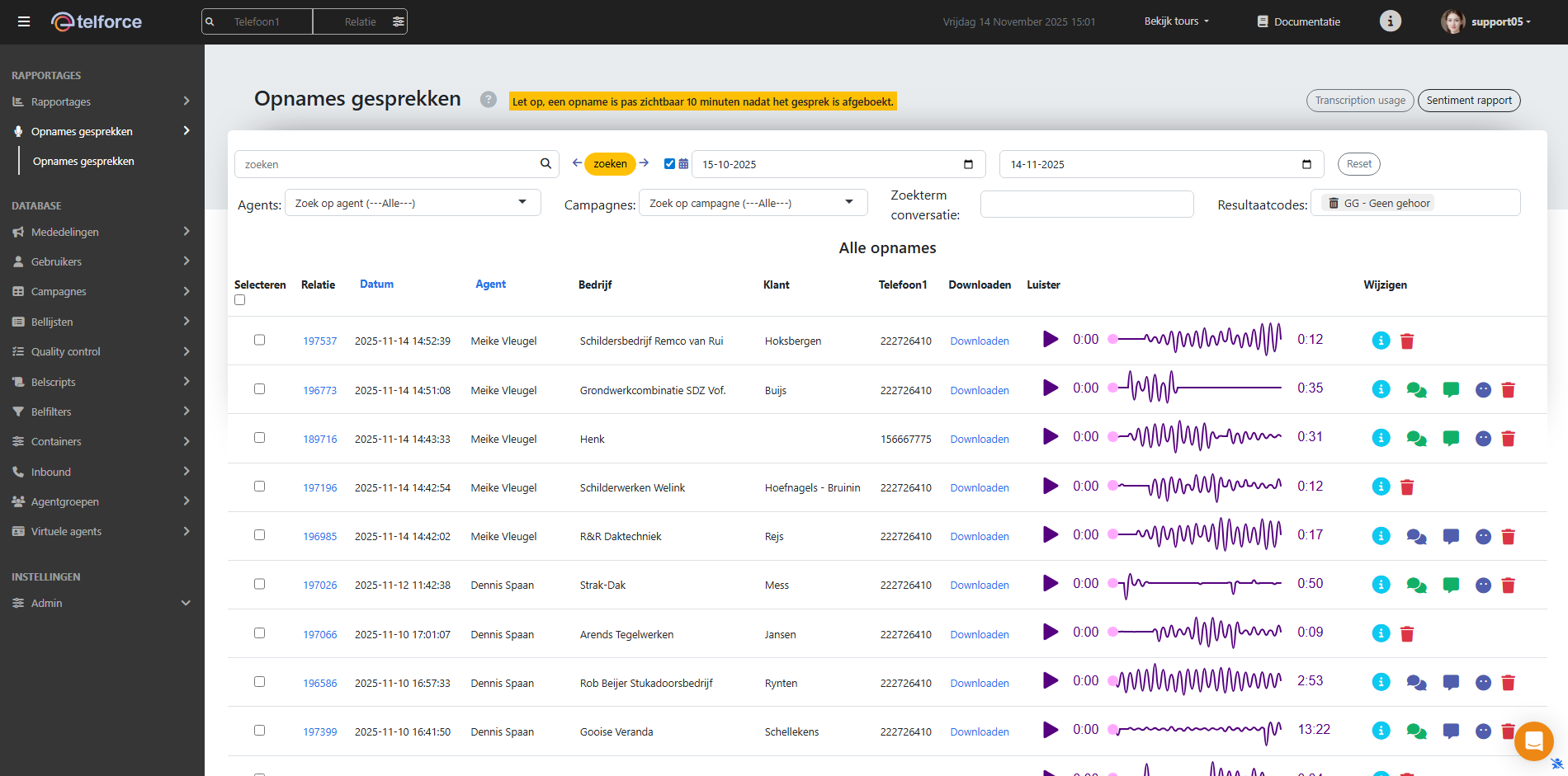 Telforce callcenter software leads uploaden vanuit excel